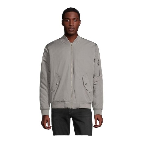 RQRD Men's Grey Quilted Orange Lined Pilot Flight Bomber Jacket US S - Picture 1 of 11